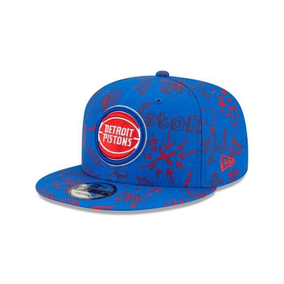 Detroit Pistons Gorra | New Era NBA Doodle 9fifty Snapback Cap Mexico - Azules